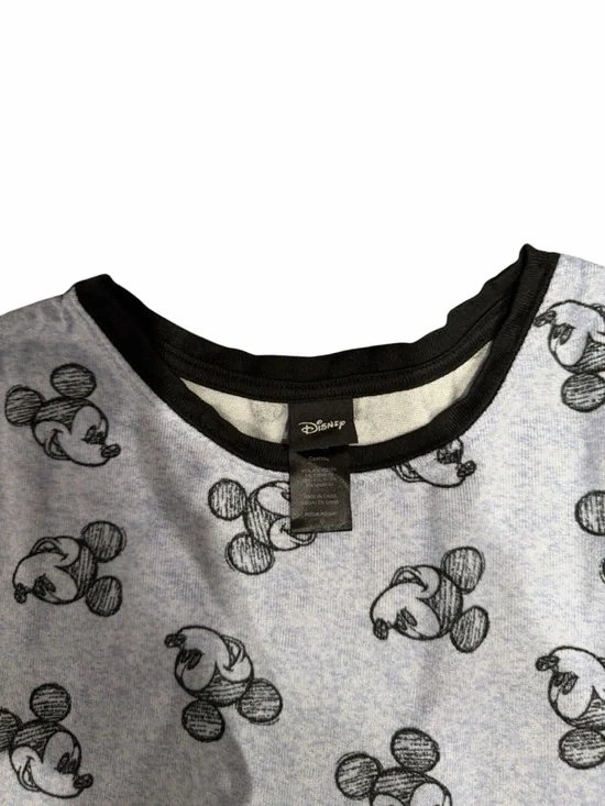Light blue/Gray Mickey Mouse Print Women's Pajama Set - Long Sleeve Top & Jogger - Picture 5 of 5